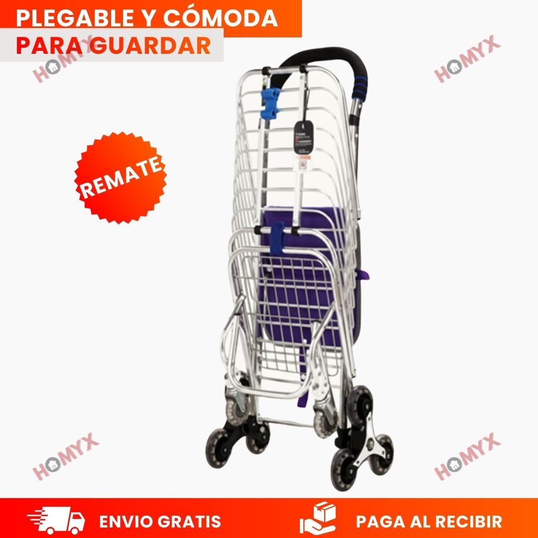 Carrito Escalador de Mercado – Sube Escaleras Sin Esfuerzo y Sin Cargar Peso