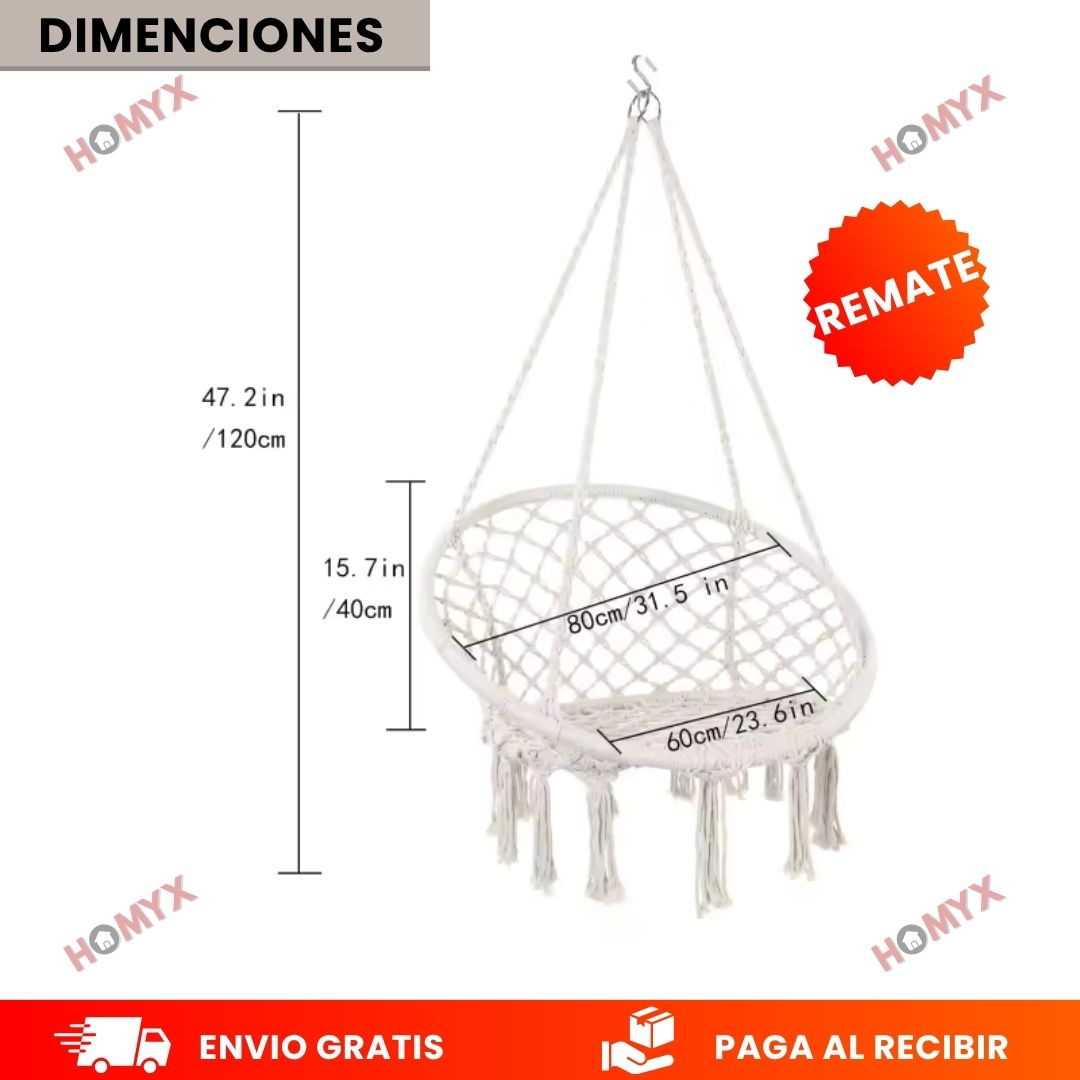 Hamaca Colgante de Macramé Tejida🌟