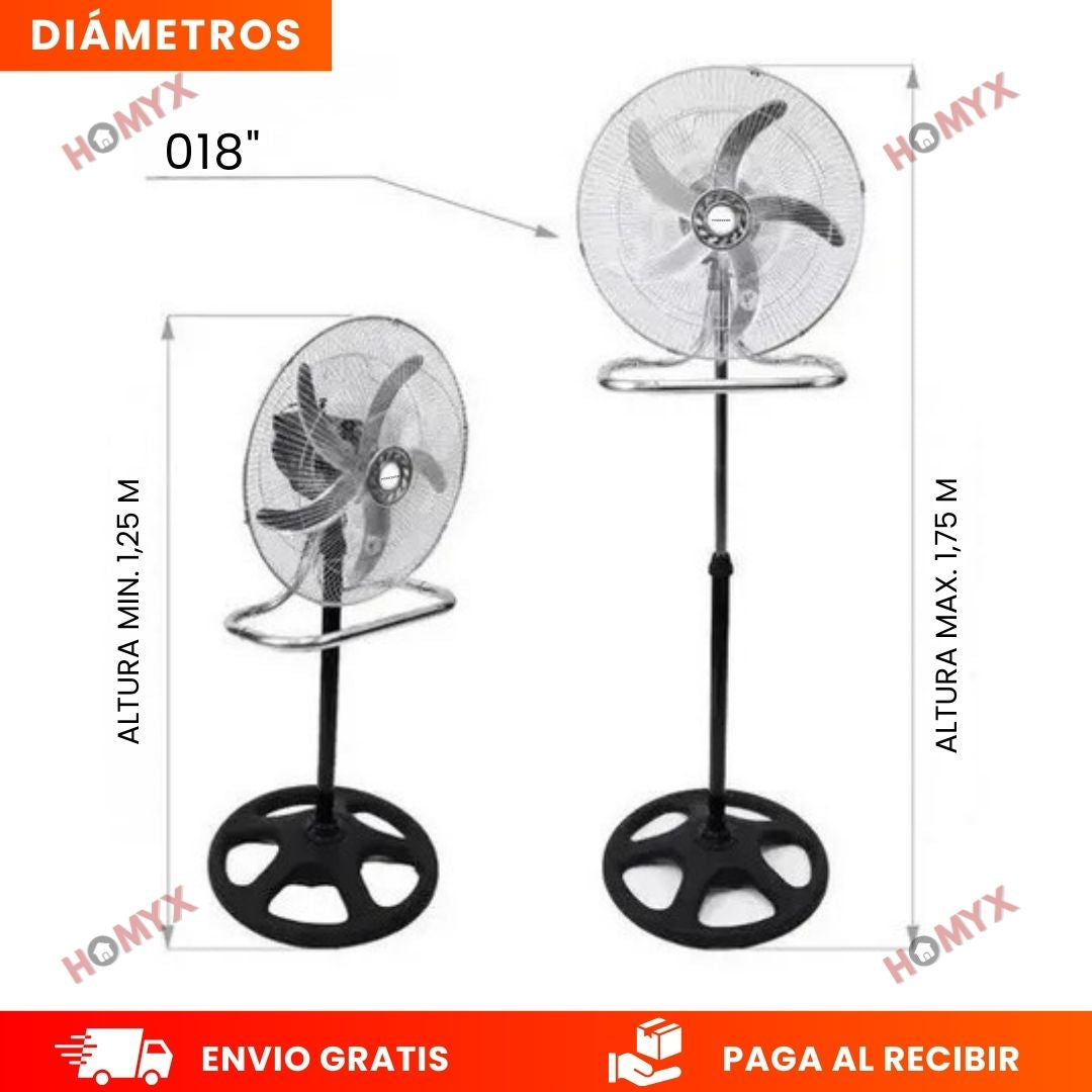 Ventilador Industrial 18” Multiposición – Potencia que refresca cada rincón de tu espacio