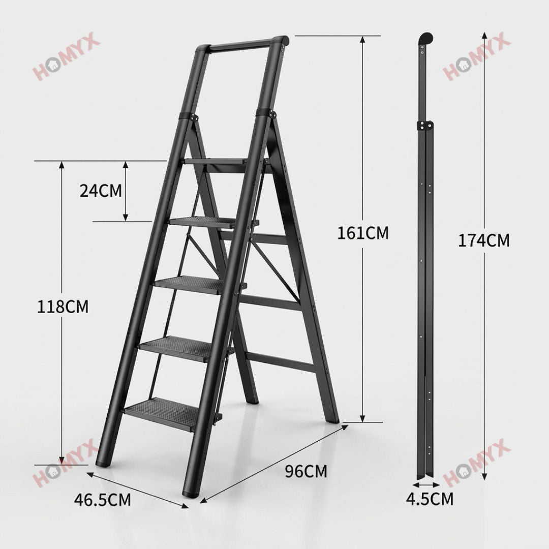 🪜 Escalera de Acero Plegable 5 Peldaños