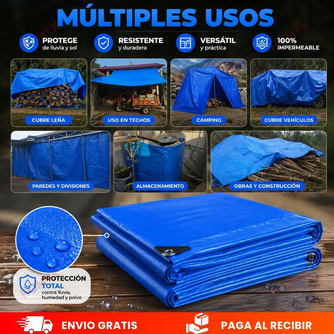 Lona Impermeable 5x6 Metros de Alta Resistencia