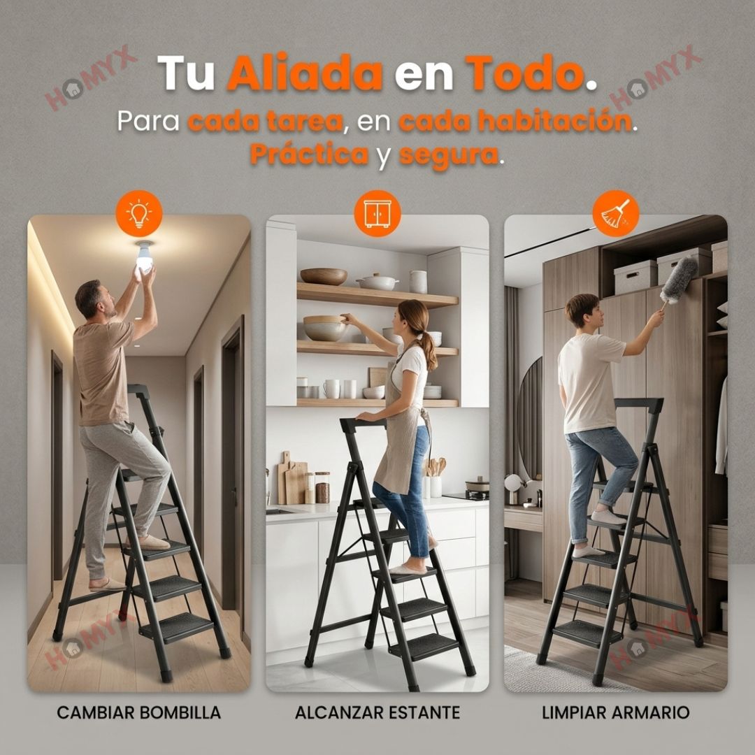 🪜 Escalera de Acero Plegable 5 Peldaños