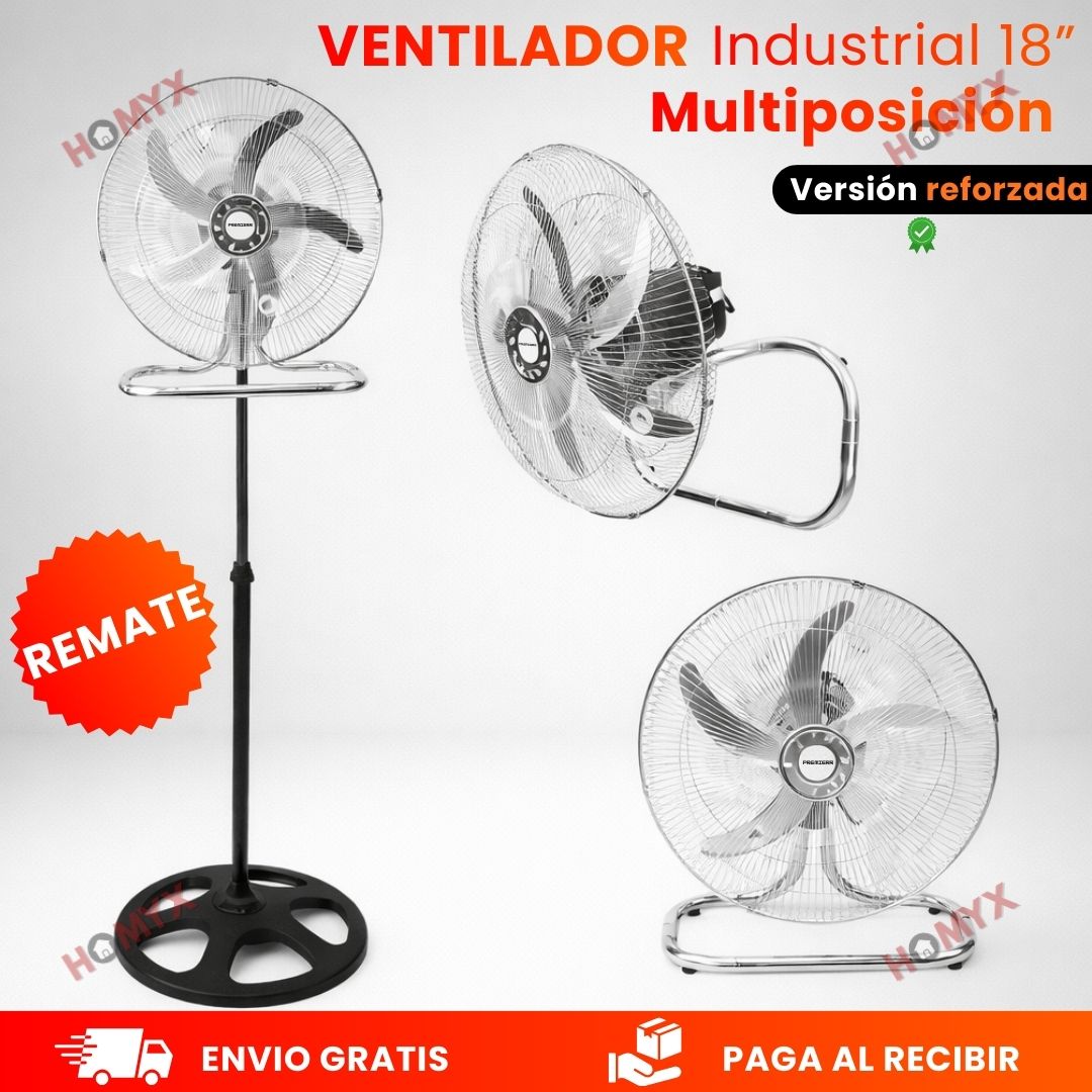 Ventilador Industrial 18” Multiposición – Potencia que refresca cada rincón de tu espacio