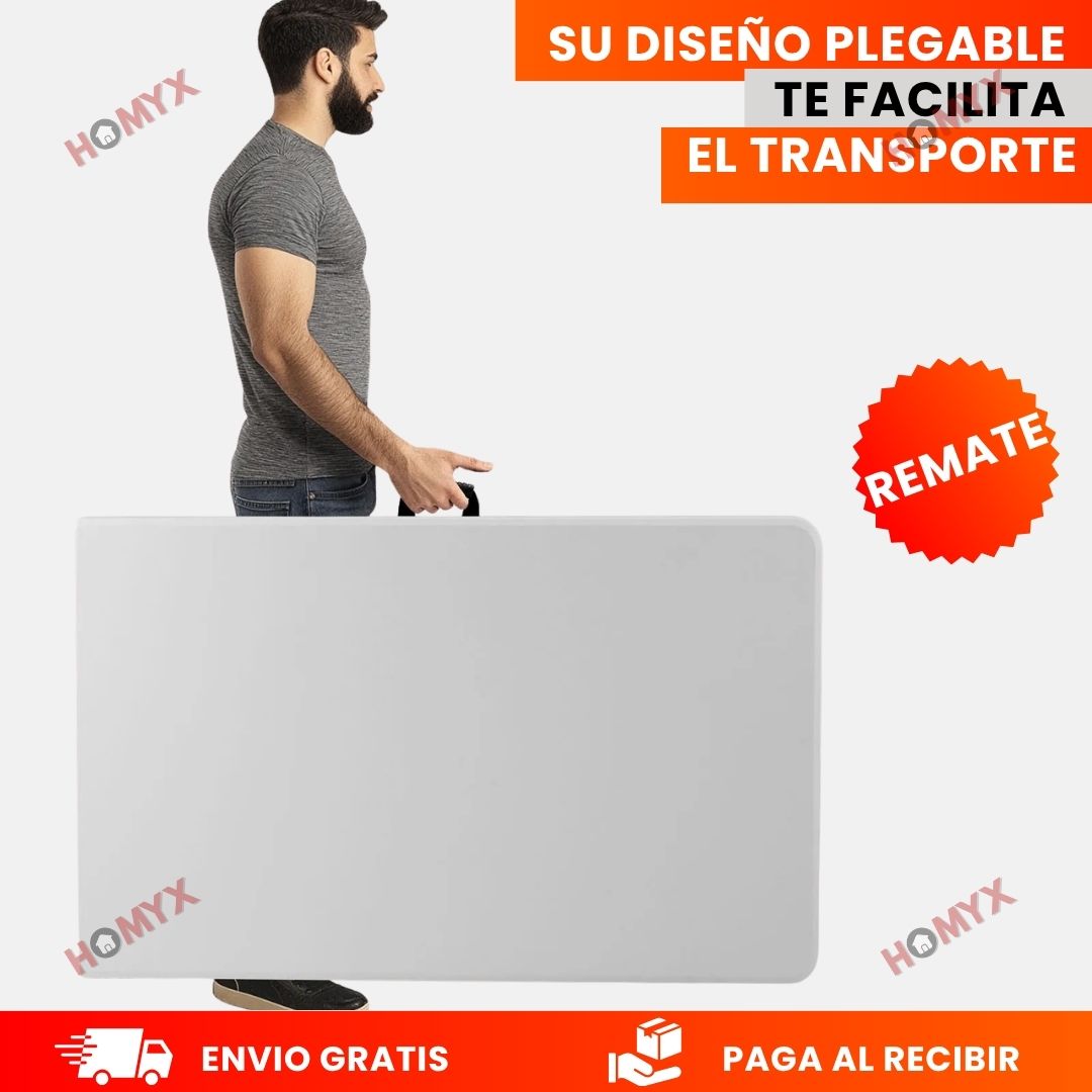 ¡MEGA COMBO! Mesa Extra GRANDE + 4 Bancos Plegables