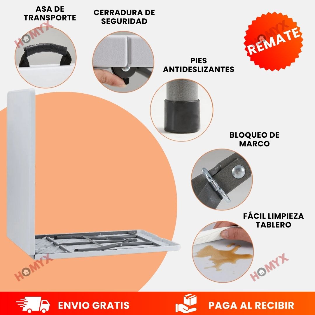 MESA PLEGABLE FAMILIAR EXTRA GRANDE